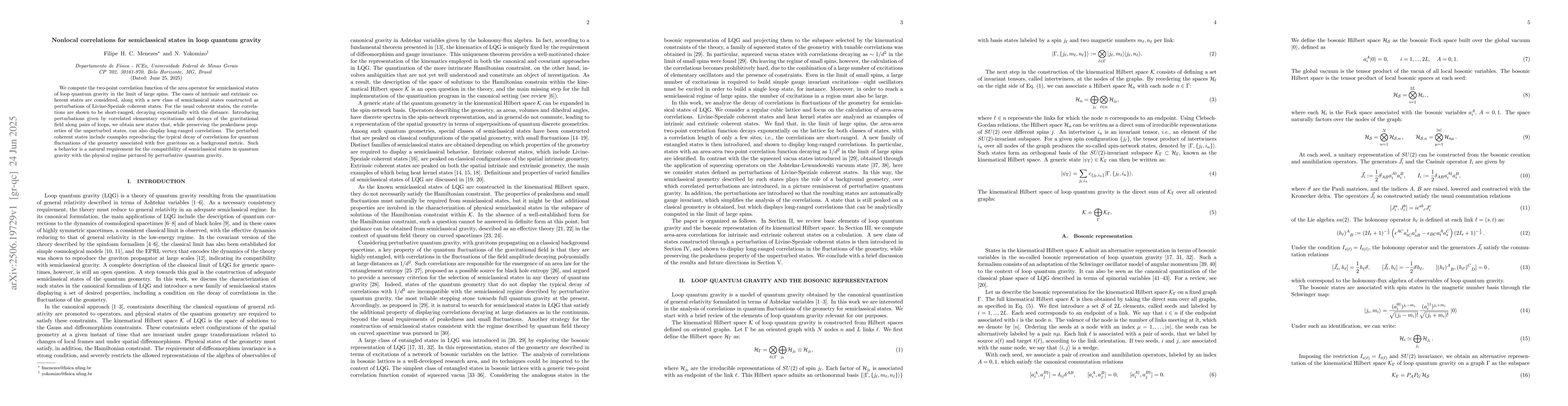 Thumbnail for Nonlocal correlations for semiclassical states in loop quantum gravity
