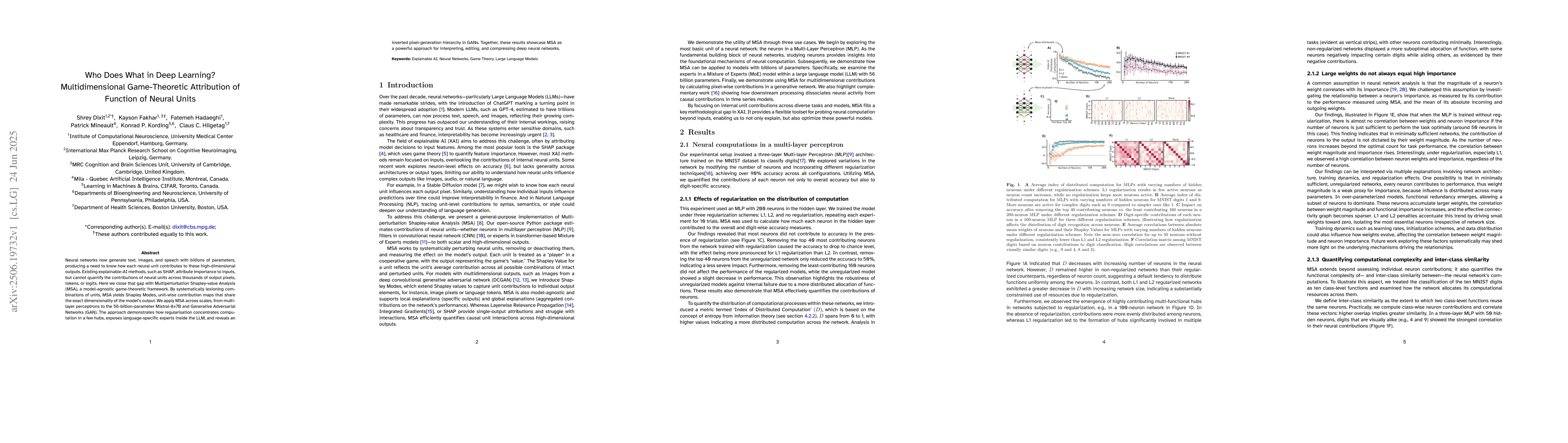 Thumbnail for Who Does What in Deep Learning? Multidimensional Game-Theoretic
  Attribution of Function of Neural Units