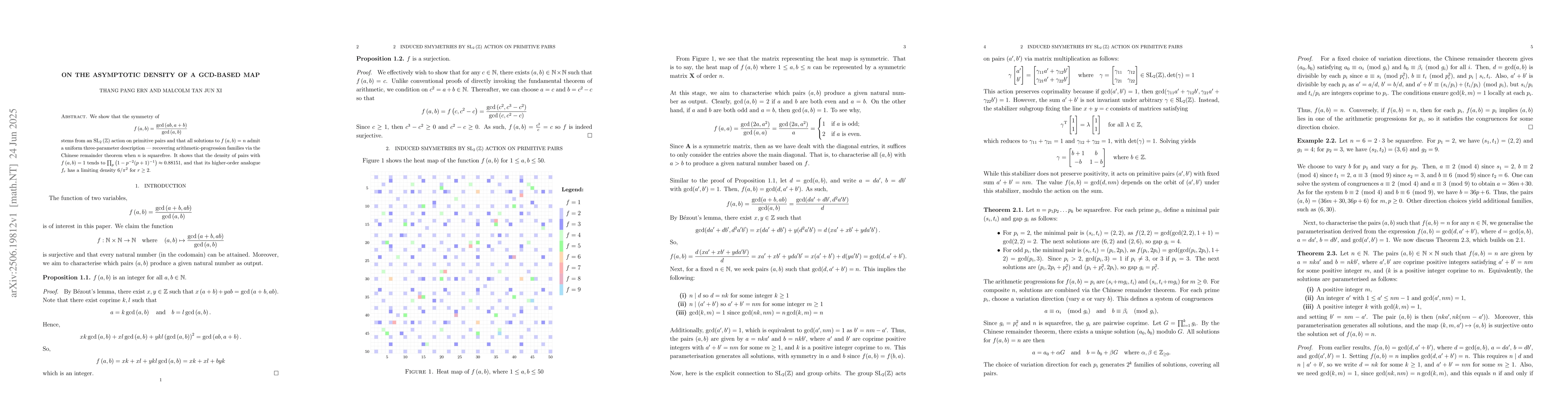 Thumbnail for On the Asymptotic Density of a GCD-based Map