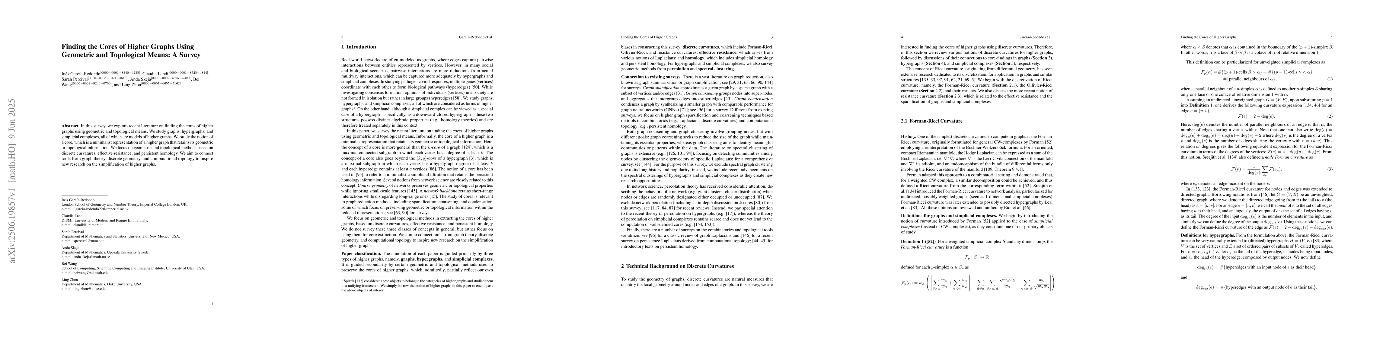 Thumbnail for Finding the Cores of Higher Graphs Using Geometric and Topological
  Means: A Survey
