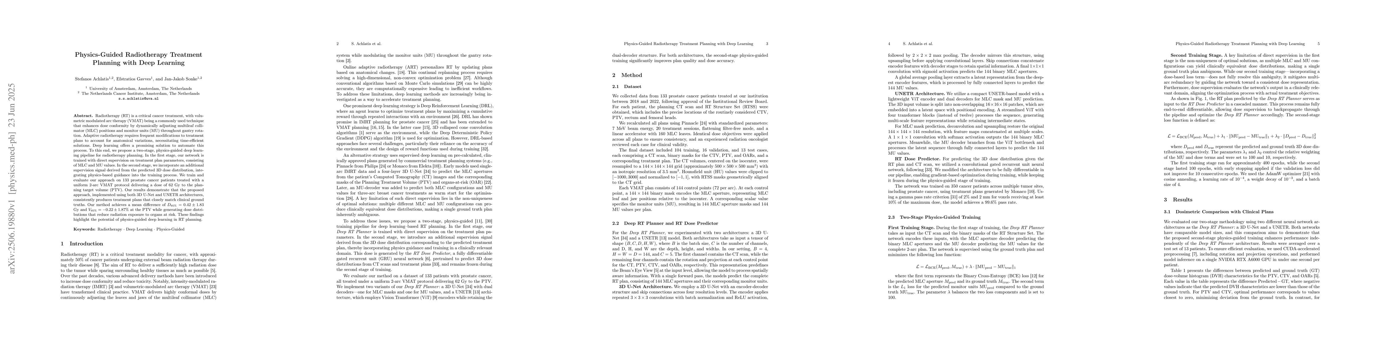 Thumbnail for Physics-Guided Radiotherapy Treatment Planning with Deep Learning
