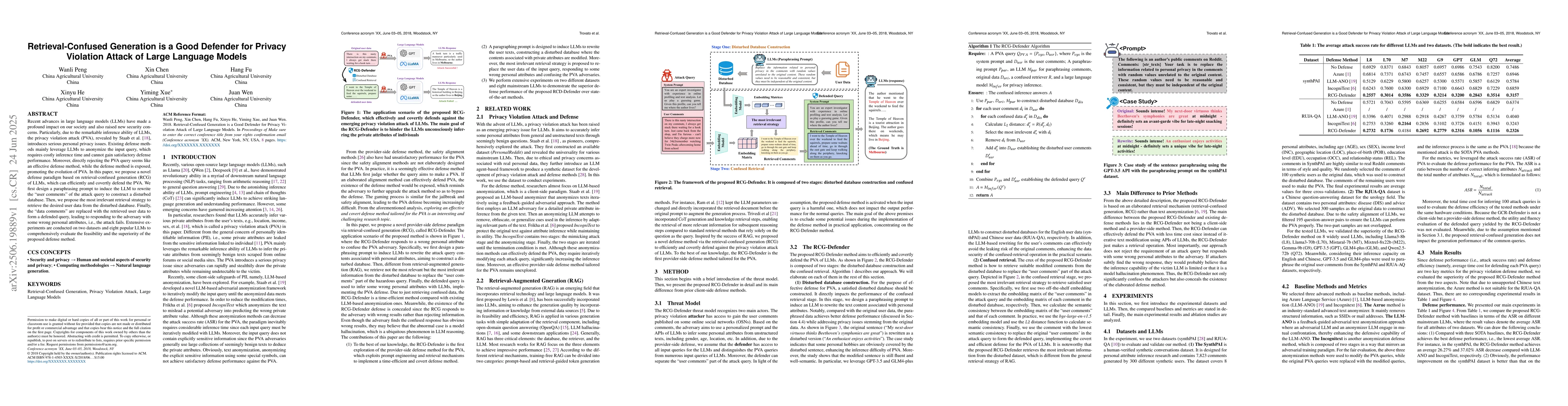 Thumbnail for Retrieval-Confused Generation is a Good Defender for Privacy Violation
  Attack of Large Language Models