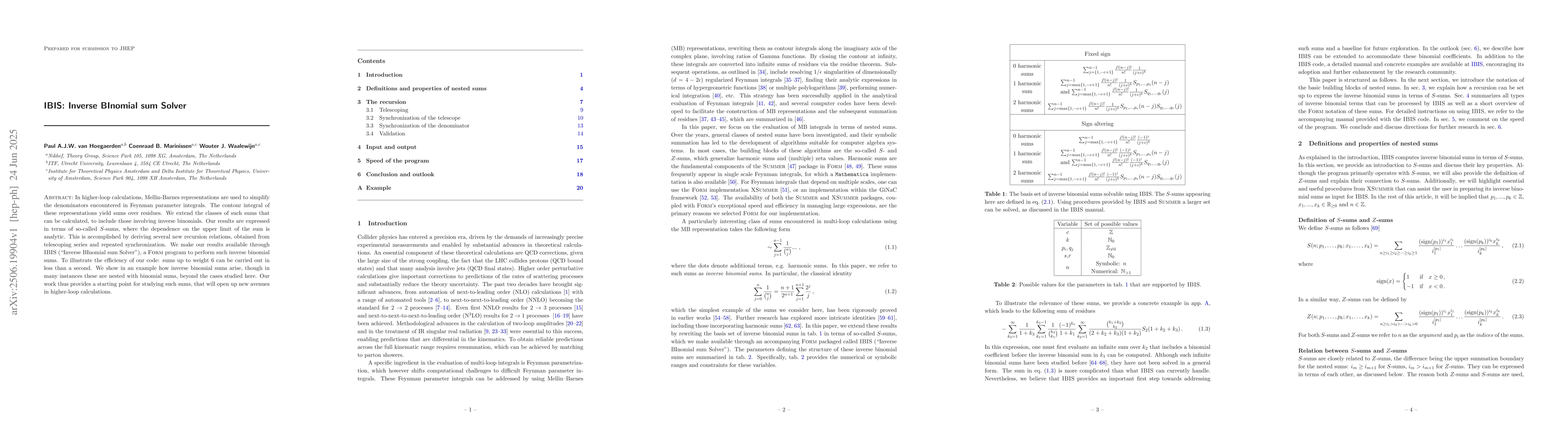 Thumbnail for IBIS: Inverse BInomial sum Solver