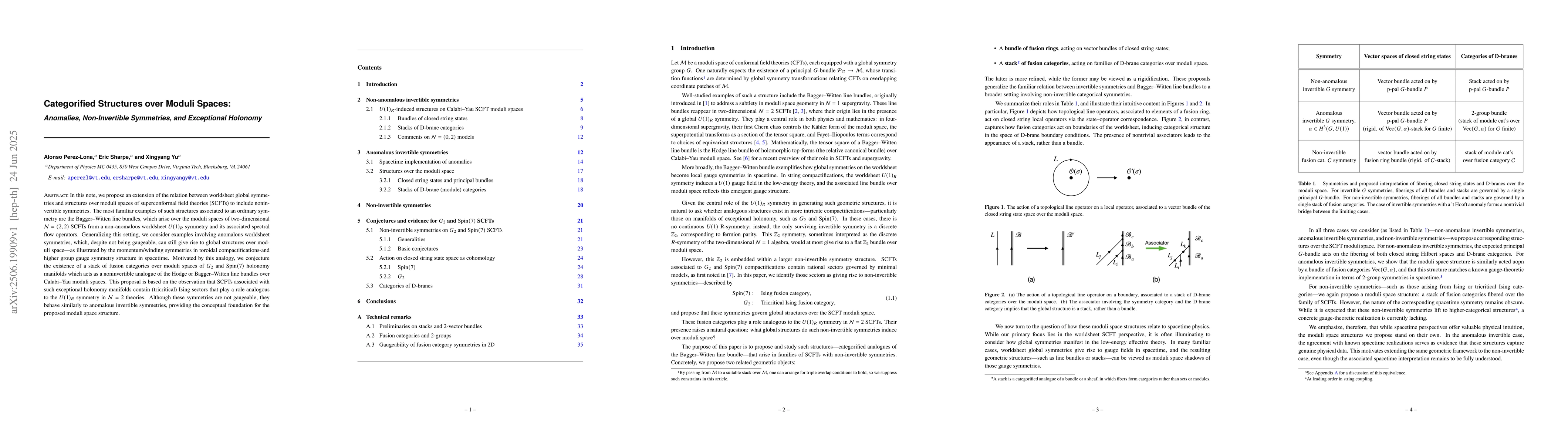 Thumbnail for Categorified structures over moduli spaces: Anomalies, non-invertible
  symmetries, and exceptional holonomy