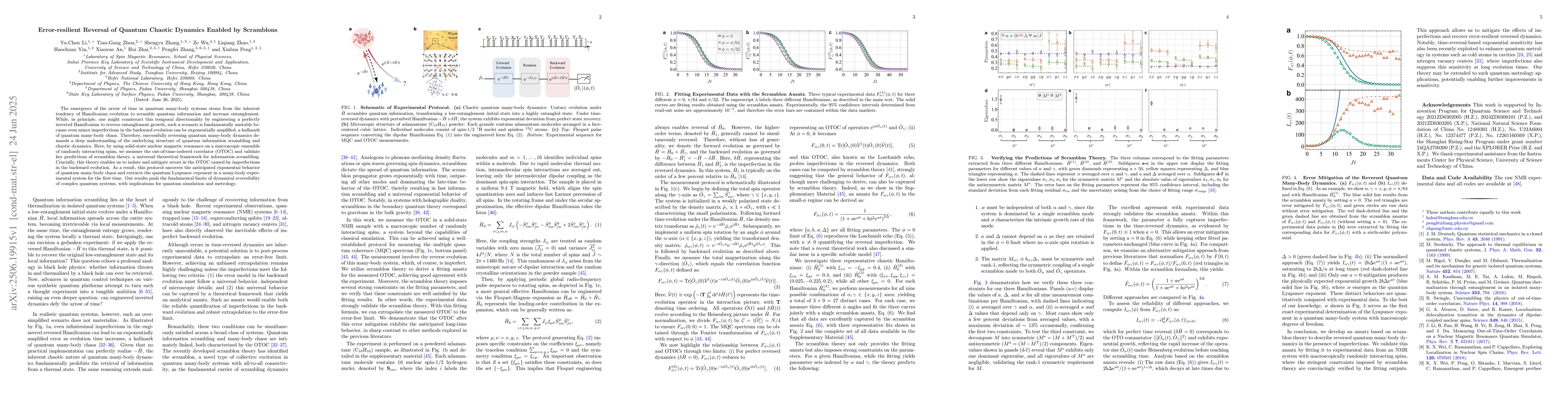 Thumbnail for Error-resilient Reversal of Quantum Chaotic Dynamics Enabled by
  Scramblons