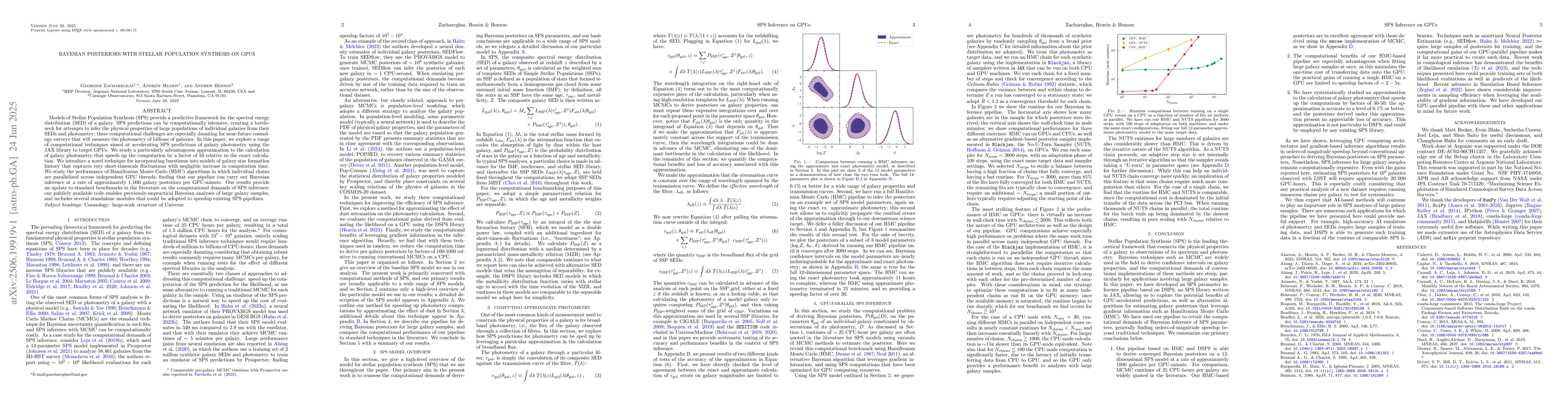 Thumbnail for Bayesian Posteriors with Stellar Population Synthesis on GPUs