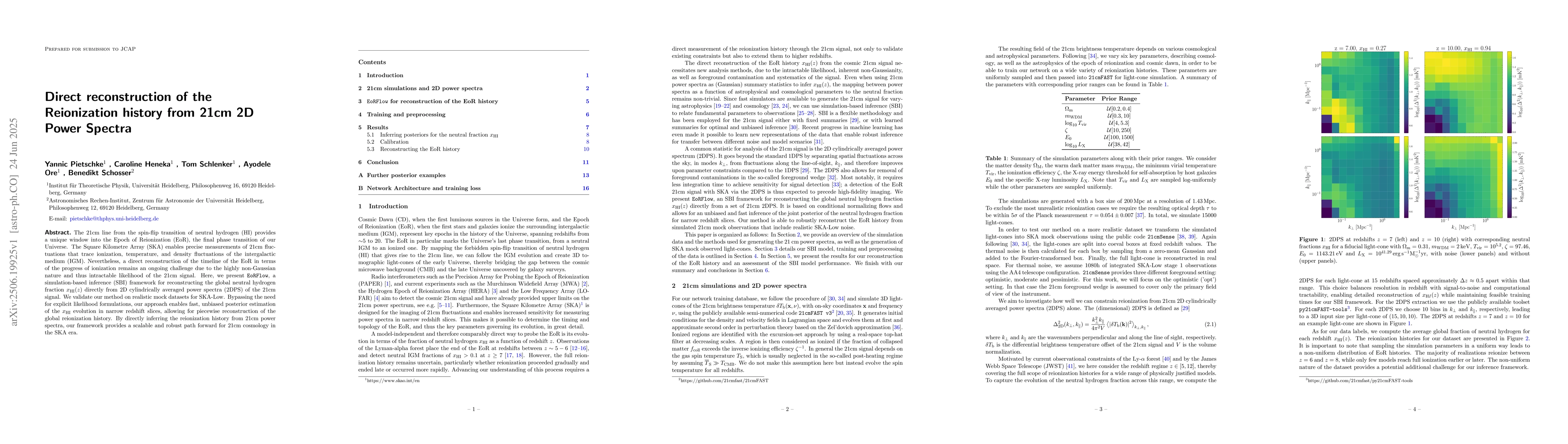 Thumbnail for Direct reconstruction of the Reionization history from 21cm 2D Power
  Spectra