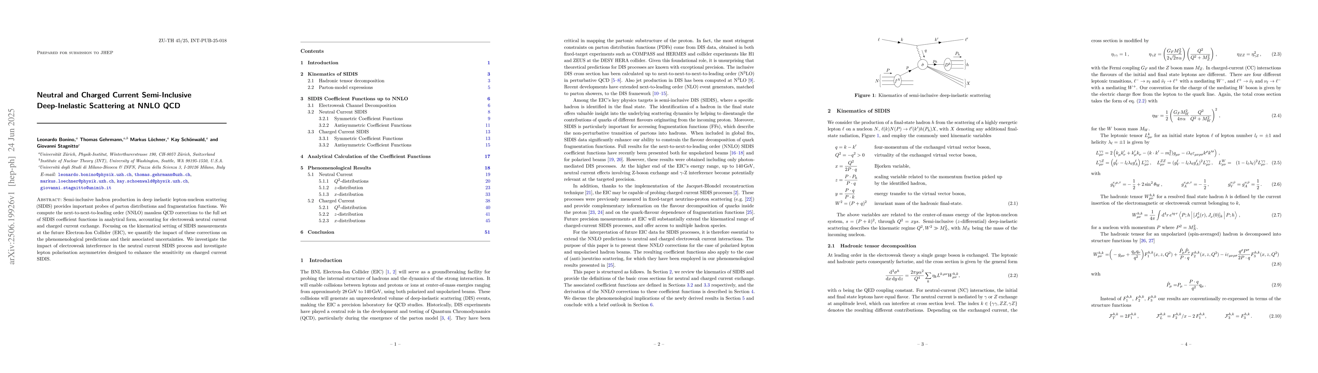 Thumbnail for Neutral and Charged Current Semi-Inclusive Deep-Inelastic Scattering at
  NNLO QCD