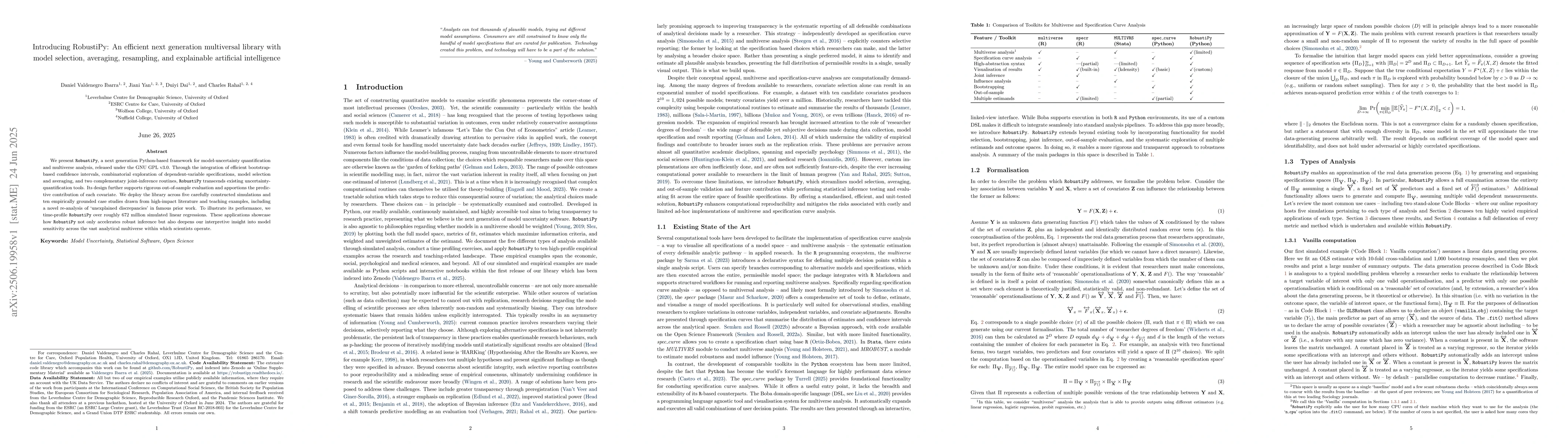 Thumbnail for Introducing RobustiPy: An efficient next generation multiversal library
  with model selection, averaging, resampling, and explainable artificial
  intelligence