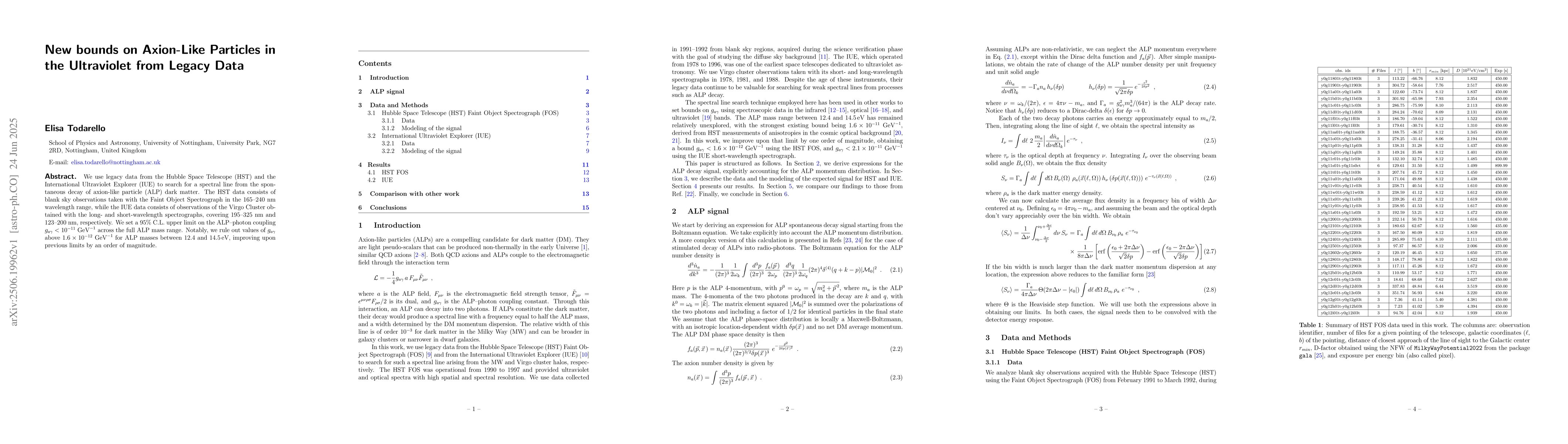Thumbnail for New bounds on Axion-Like Particles in the Ultraviolet from Legacy Data
