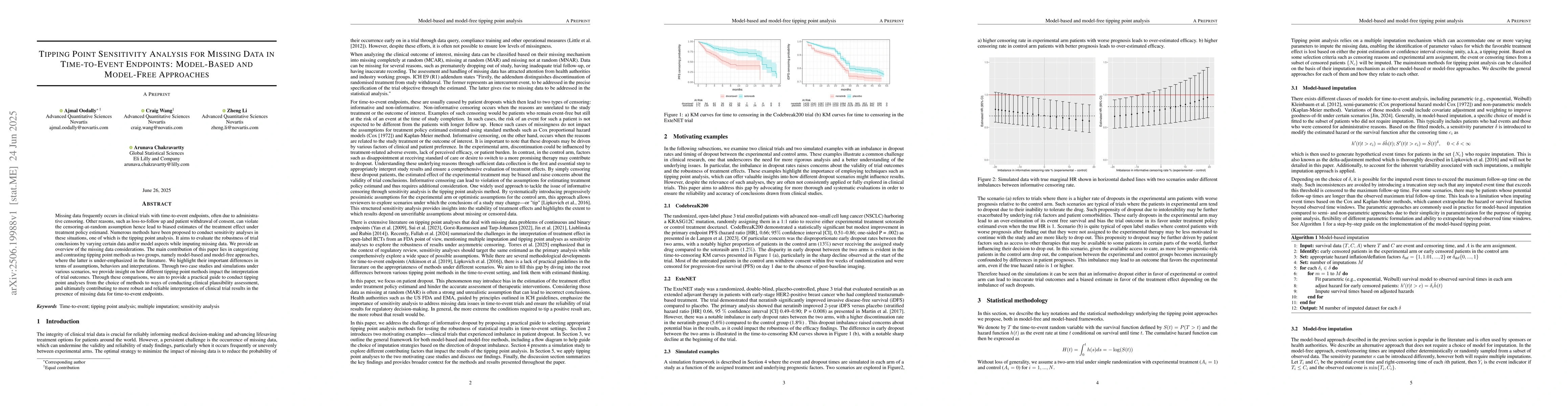 Thumbnail for Tipping Point Sensitivity Analysis for Missing Data in Time-to-Event
  Endpoints: Model-Based and Model-Free Approaches