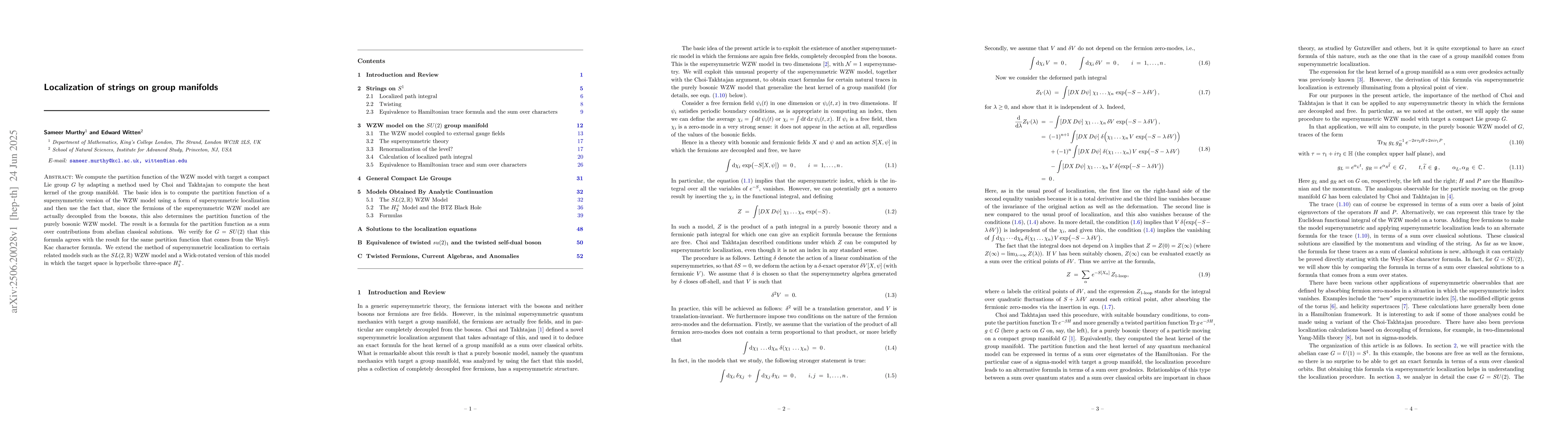 Thumbnail for Localization of strings on group manifolds