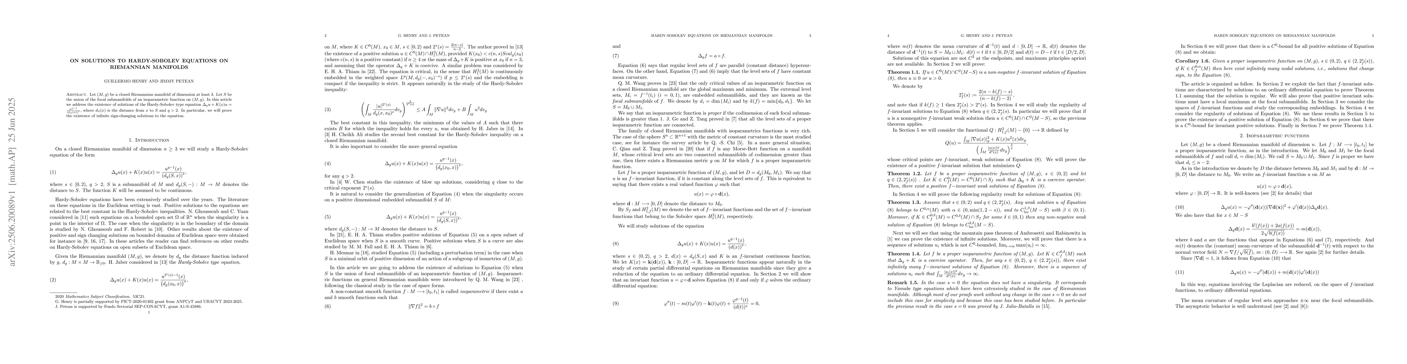 Thumbnail for On solutions to Hardy-Sobolev equations on Riemannian manifolds