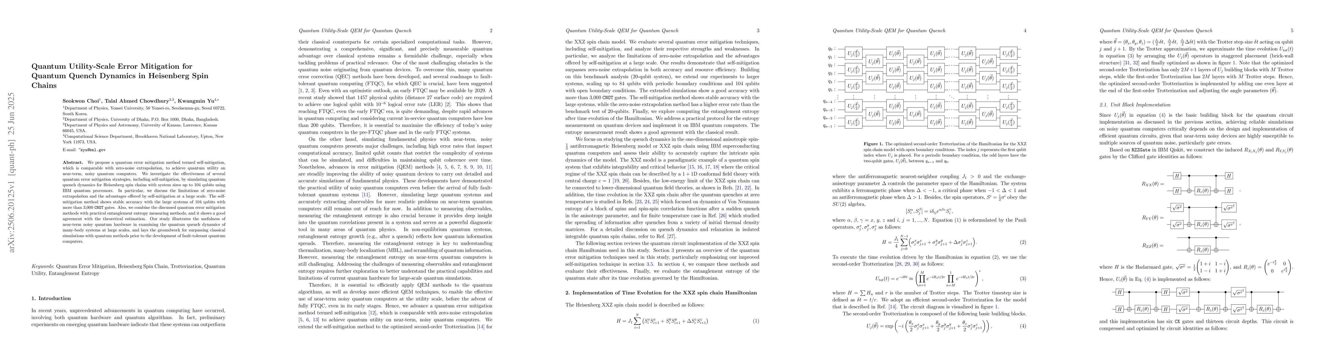 Thumbnail for Quantum Utility-Scale Error Mitigation for Quantum Quench Dynamics in
  Heisenberg Spin Chains