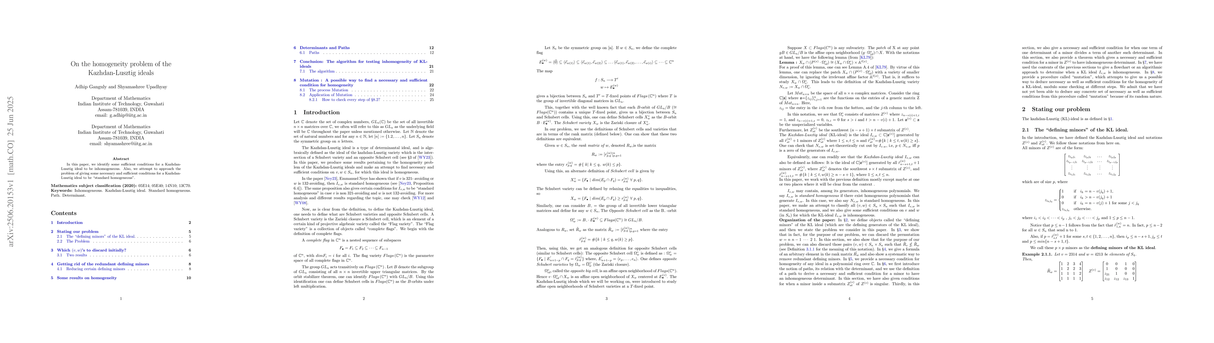 Thumbnail for On the homogeneity problem of the Kazhdan-Lusztig ideals