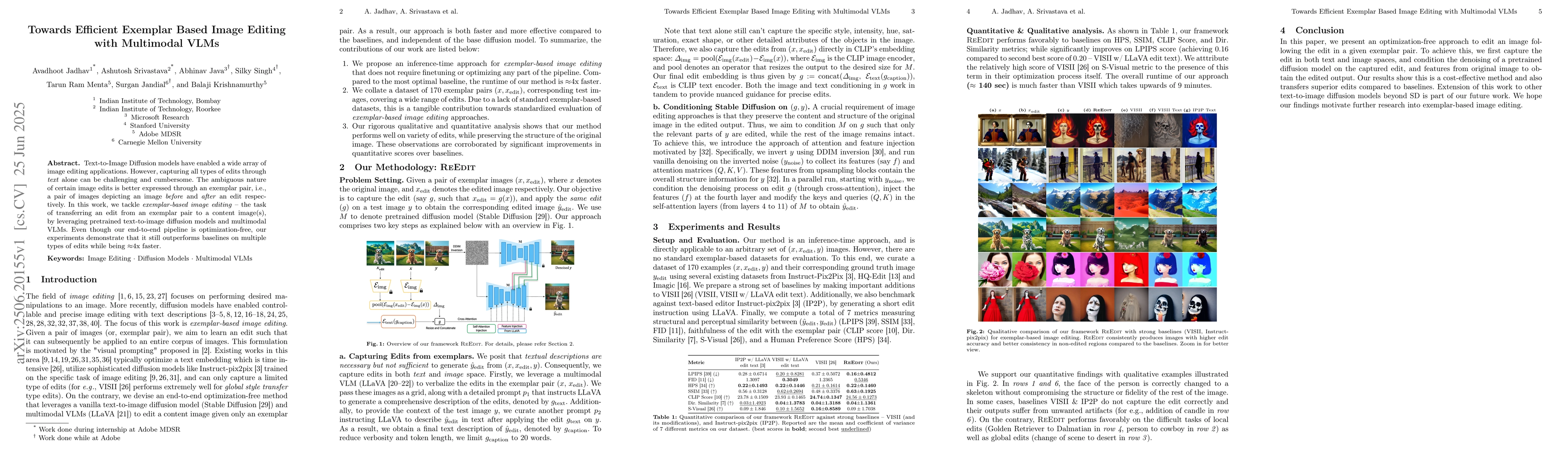 Thumbnail for Towards Efficient Exemplar Based Image Editing with Multimodal VLMs