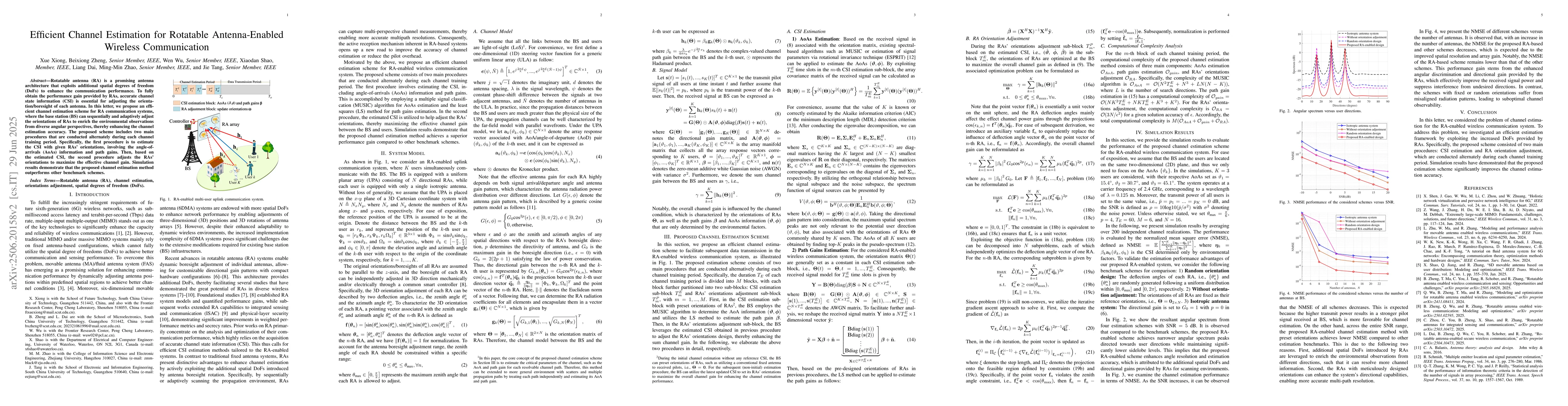 Thumbnail for Efficient Channel Estimation for Rotatable Antenna-Enabled Wireless
  Communication
