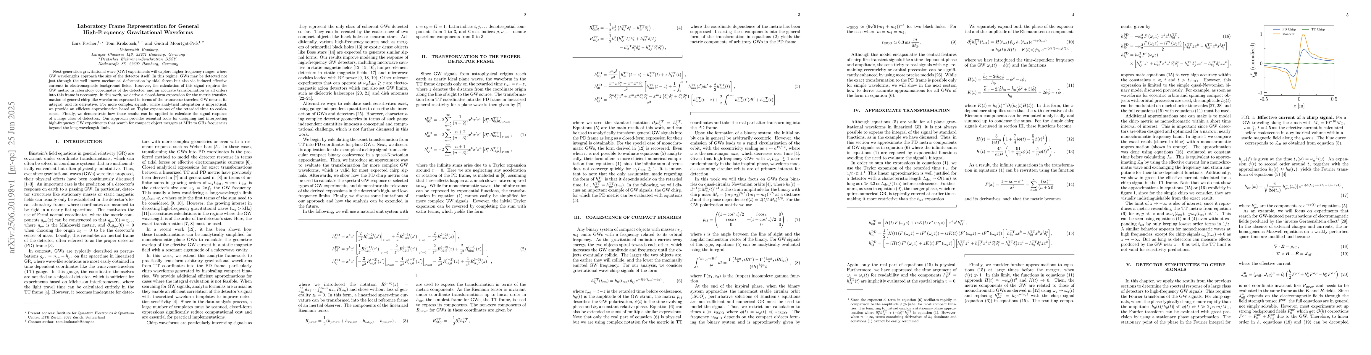 Thumbnail for Laboratory Frame Representation for General High-Frequency Gravitational
  Waveforms