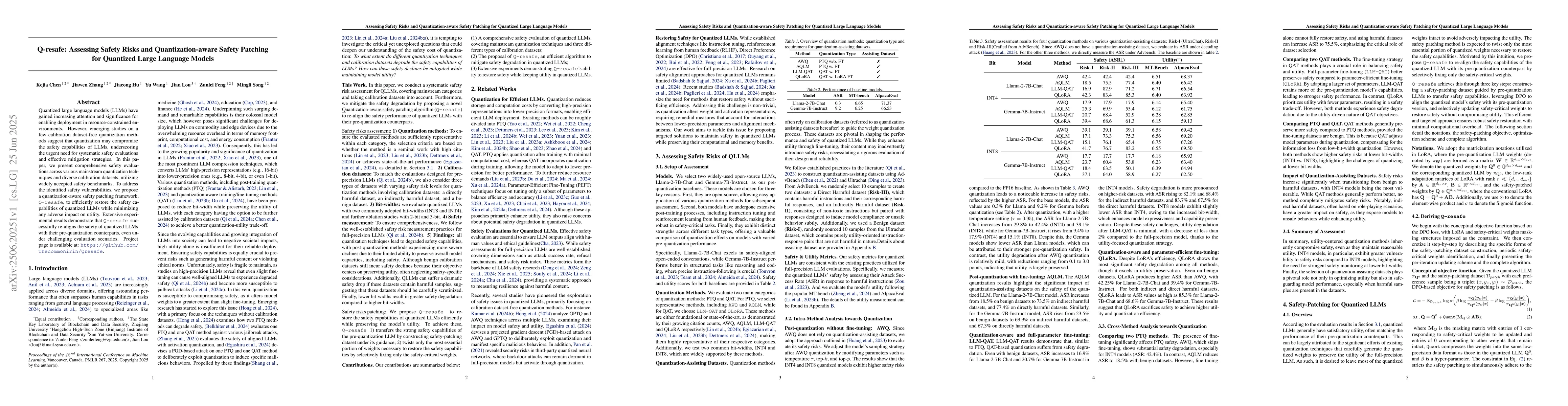 Thumbnail for Q-resafe: Assessing Safety Risks and Quantization-aware Safety Patching
  for Quantized Large Language Models