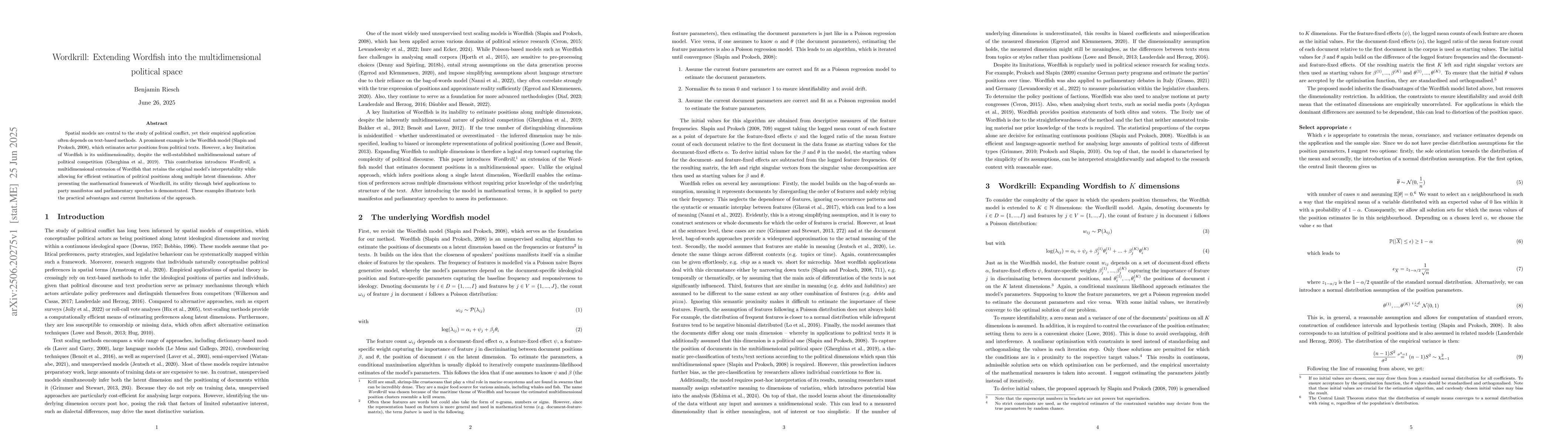Thumbnail for Wordkrill: Extending Wordfish into the multidimensional political space