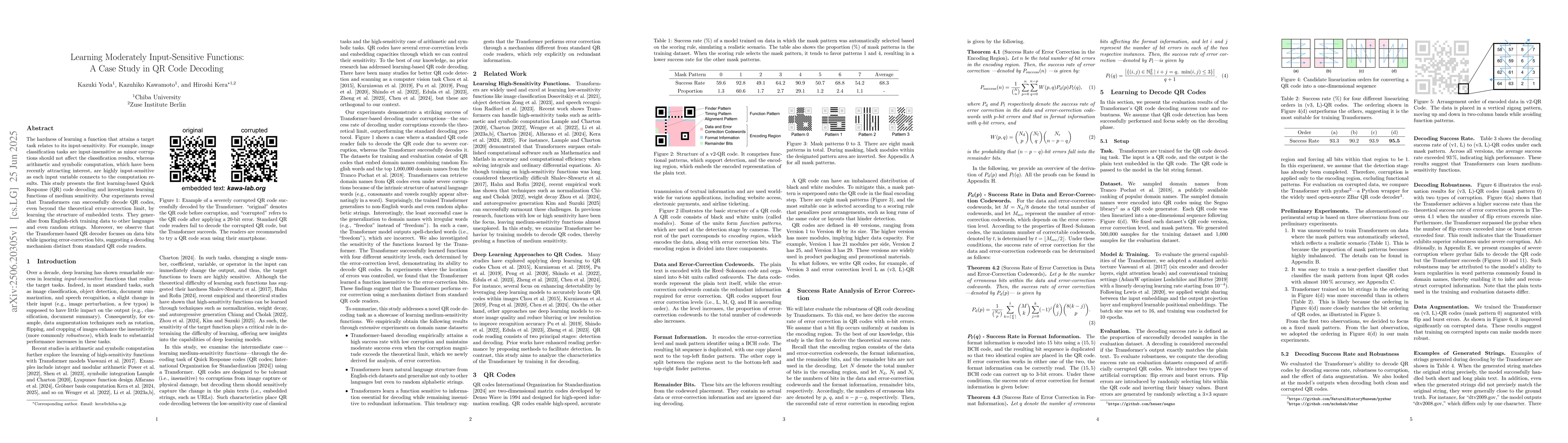 Thumbnail for Learning Moderately Input-Sensitive Functions: A Case Study in QR Code
  Decoding