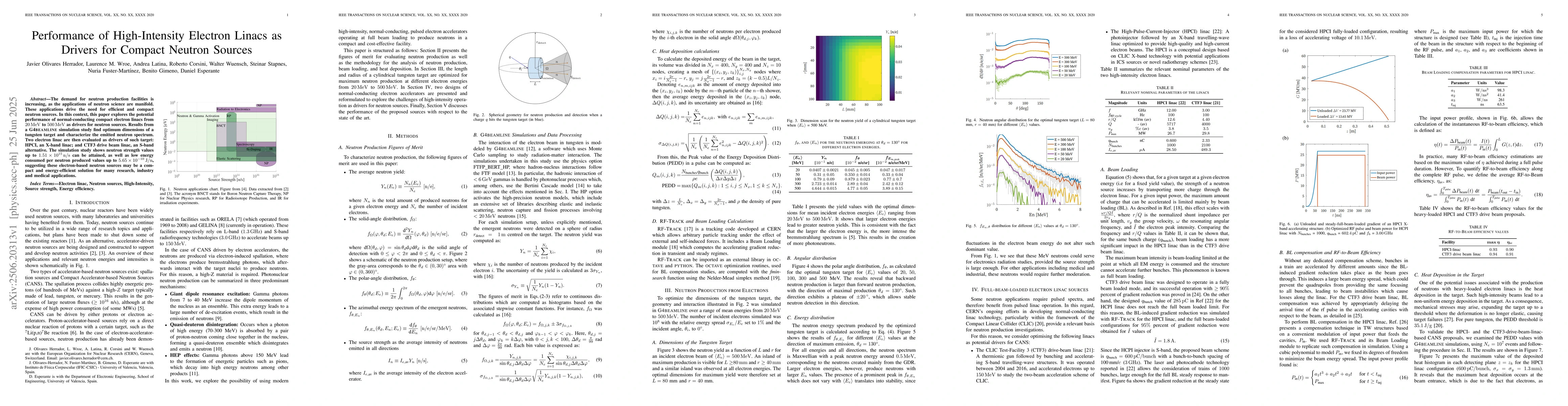 Thumbnail for Performance of High-Intensity Electron Linacs as Drivers for Compact
  Neutron Sources