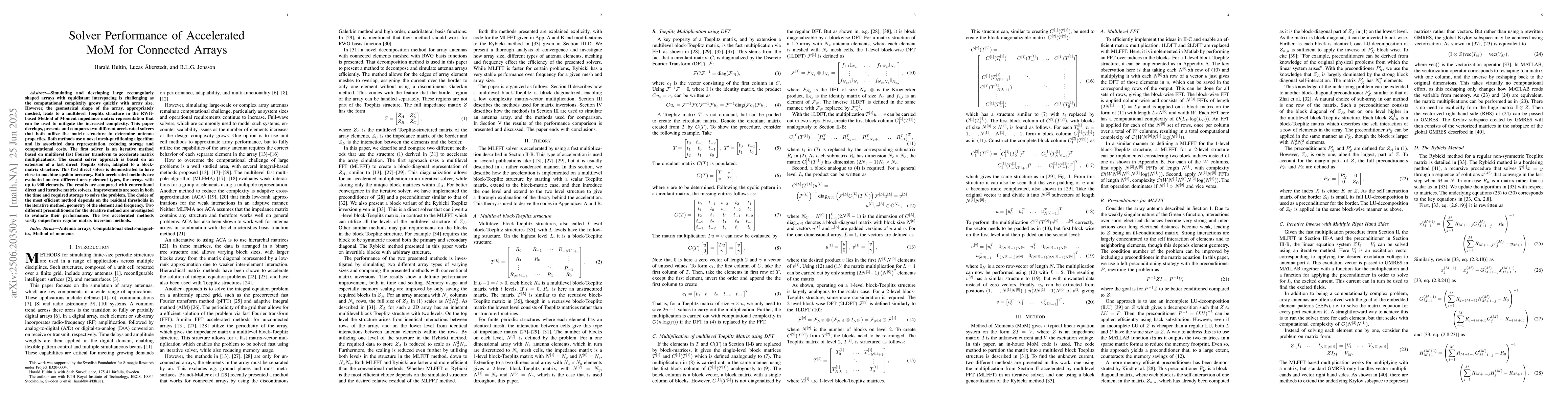 Thumbnail for Solver Performance of Accelerated MoM for Connected Arrays