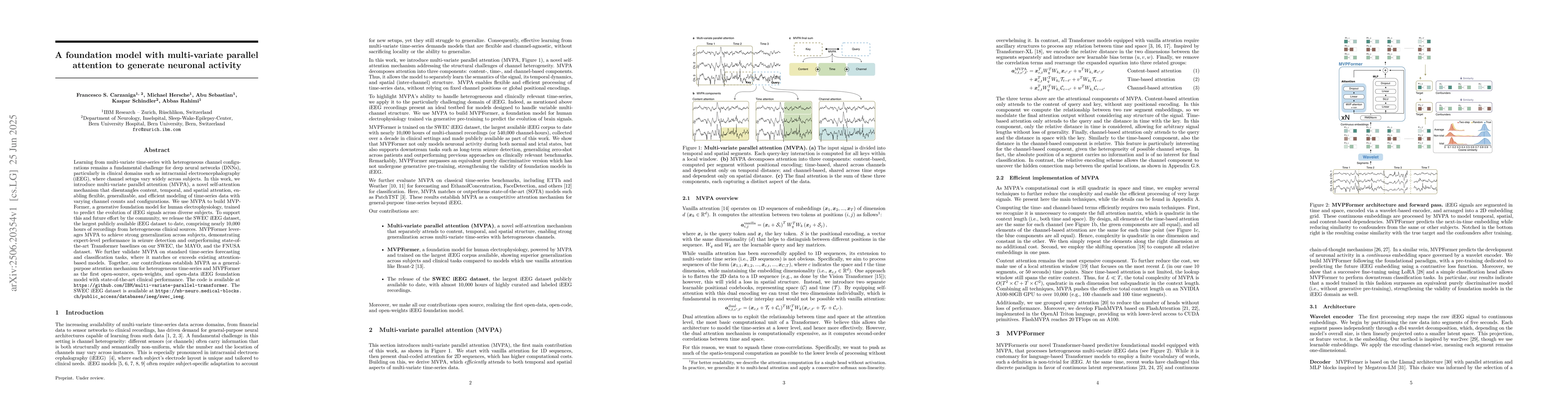Thumbnail for A foundation model with multi-variate parallel attention to generate
  neuronal activity