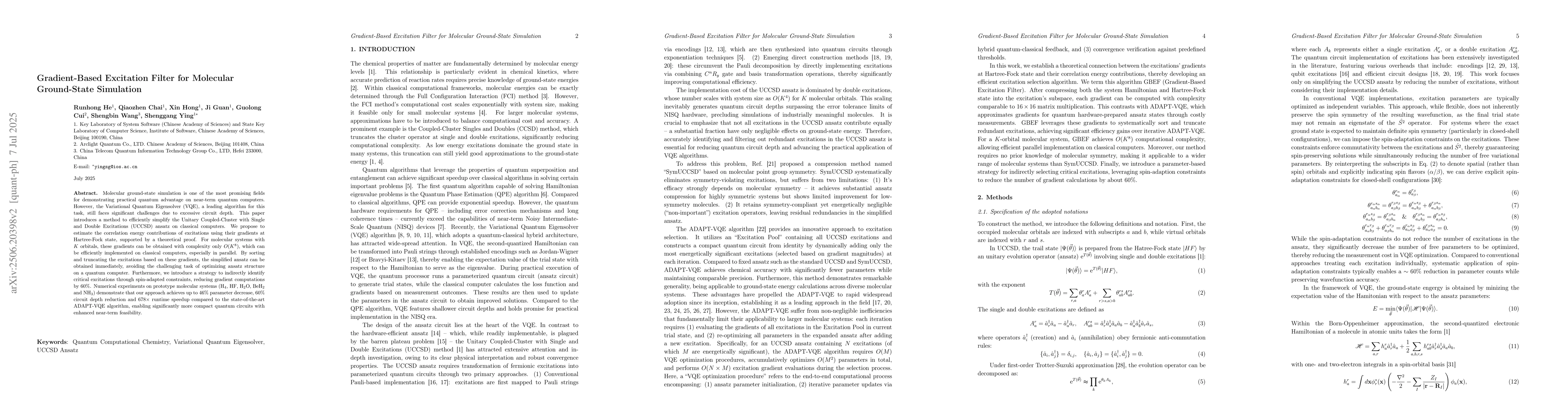 Thumbnail for Gradient-Based Excitation Filter for Molecular Ground-State Simulation