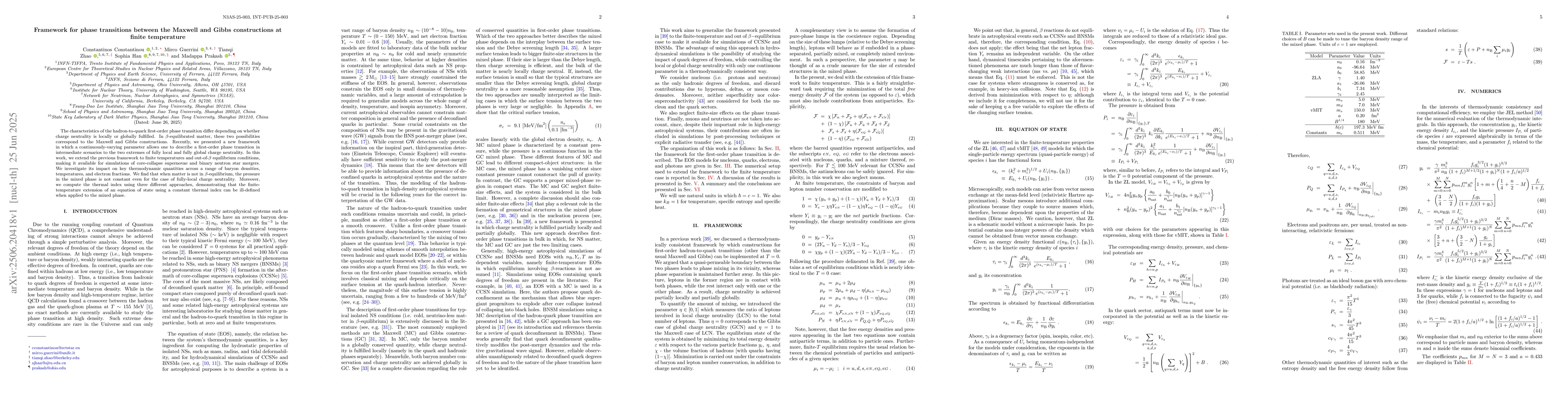 Thumbnail for Framework for phase transitions between the Maxwell and Gibbs
  constructions at finite temperature