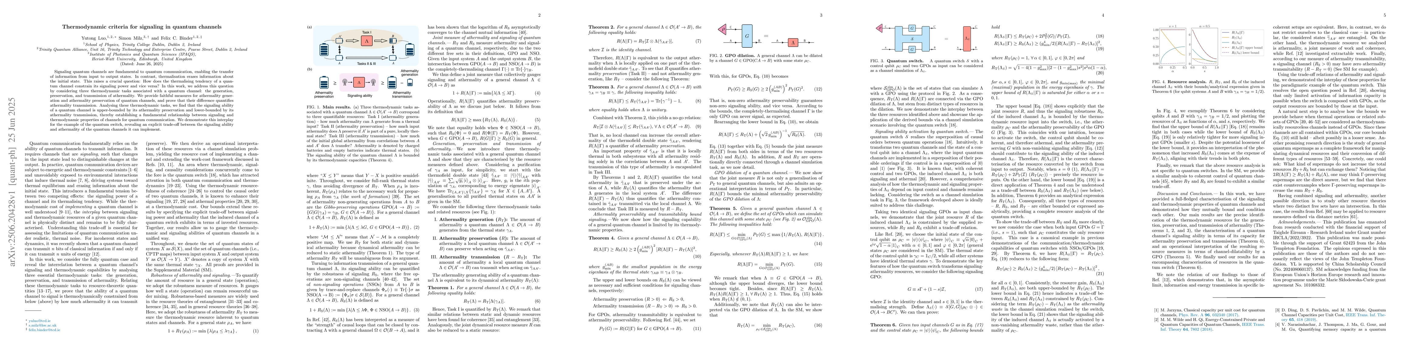 Thumbnail for Thermodynamic criteria for signaling in quantum channels