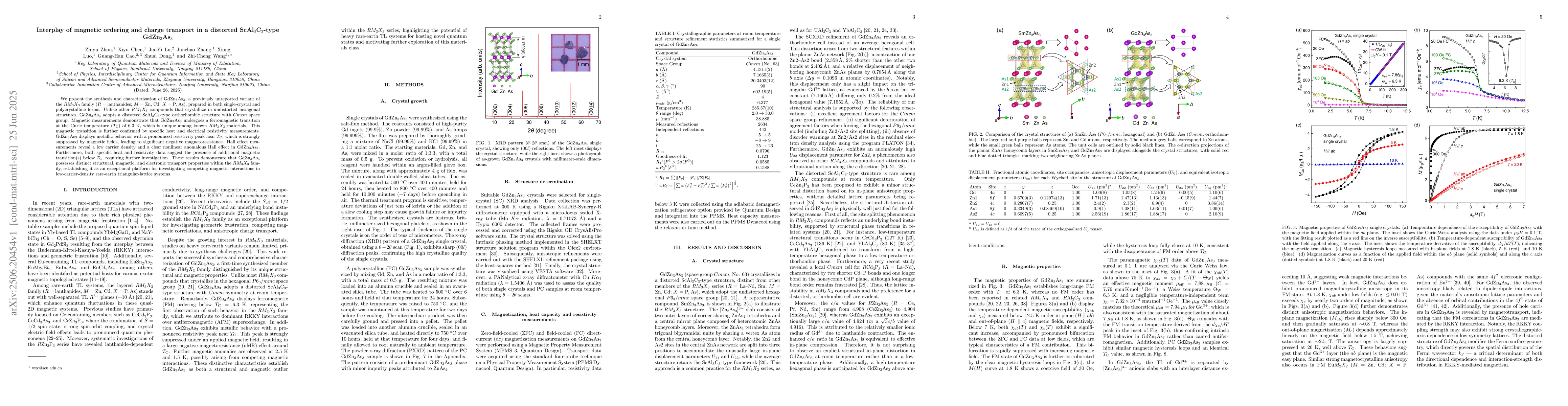 Thumbnail for Interplay of magnetic ordering and charge transport in a distorted
  ScAl$_3$C$_3$-type GdZn$_3$As$_3$