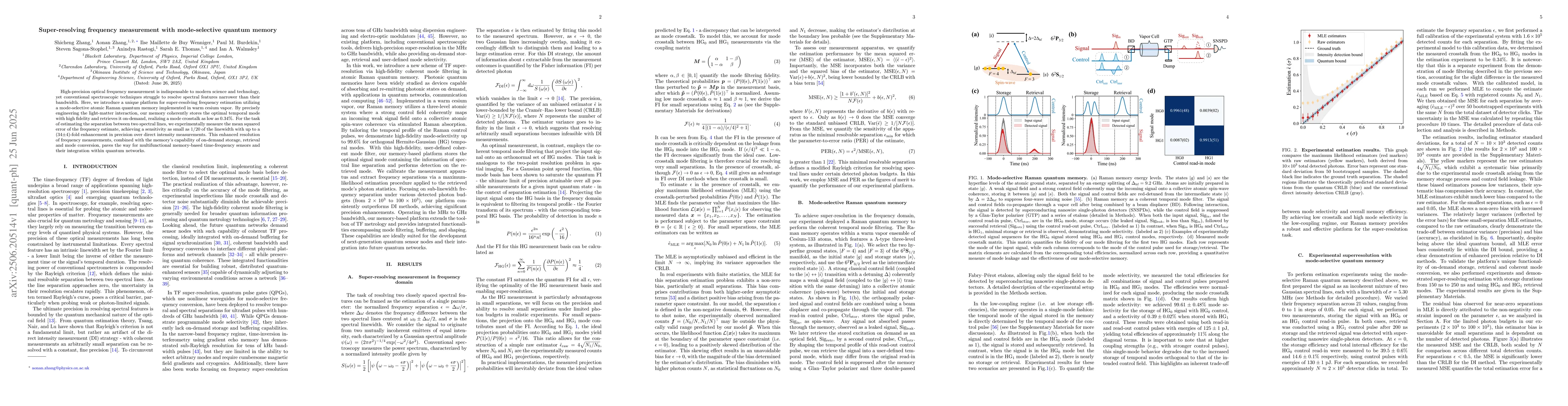 Thumbnail for Super-resolving frequency measurement with mode-selective quantum memory