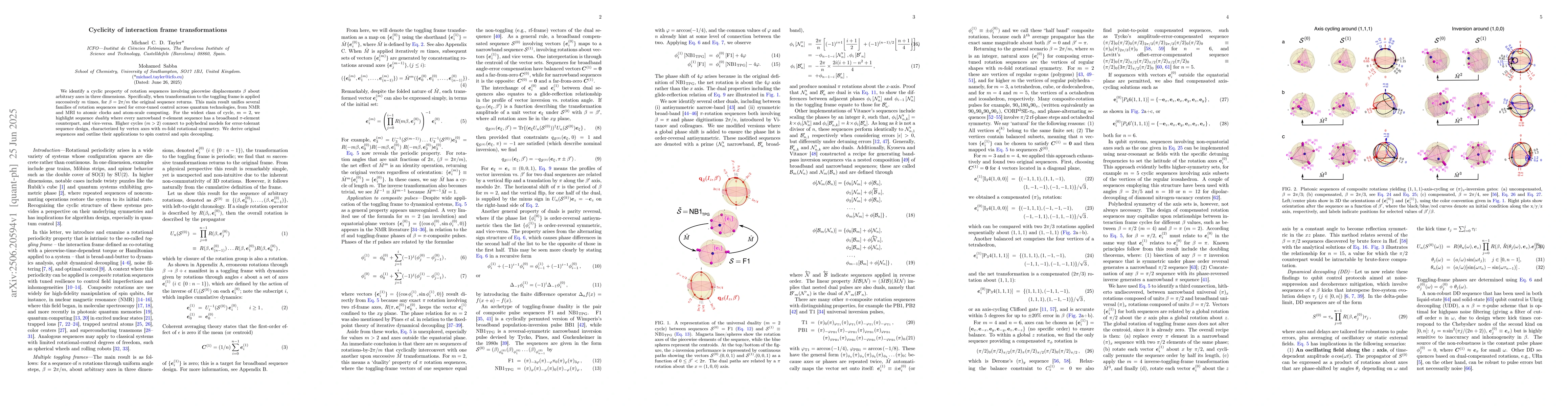 Thumbnail for Cyclicity of interaction frame transformations