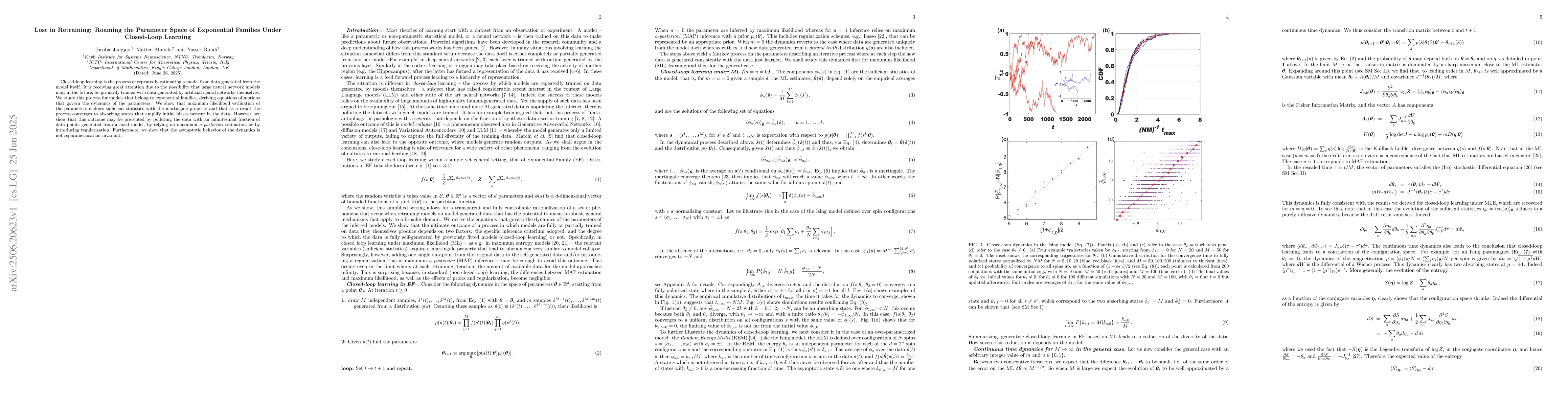 Thumbnail for Lost in Retraining: Roaming the Parameter Space of Exponential Families
  Under Closed-Loop Learning