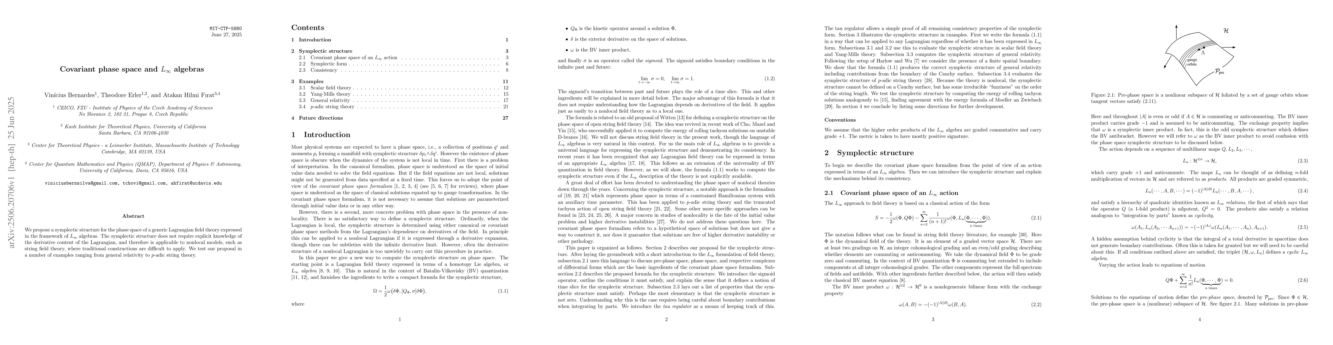 Thumbnail for Covariant phase space and $L_\infty$ algebras