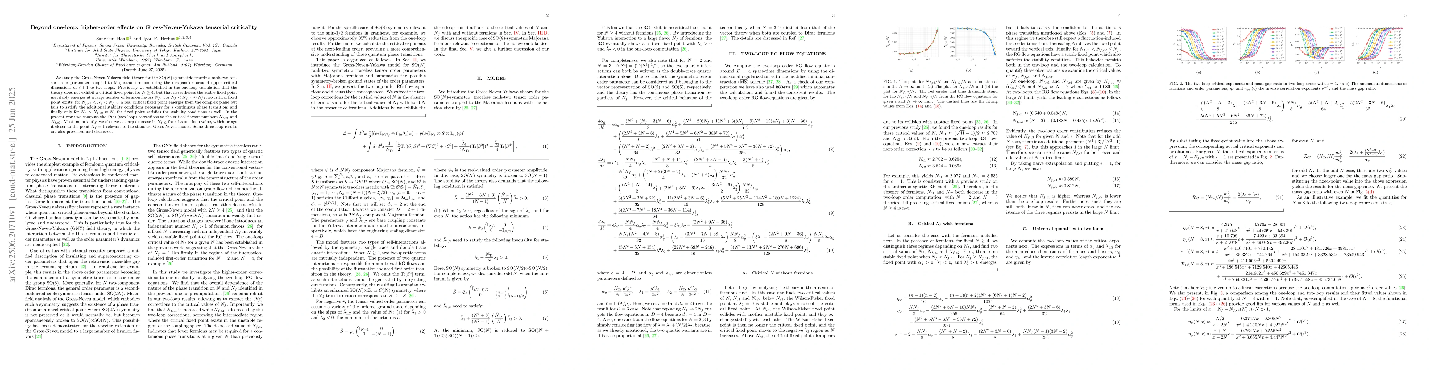 Thumbnail for Beyond one-loop: higher-order effects on Gross-Neveu-Yukawa tensorial
  criticality