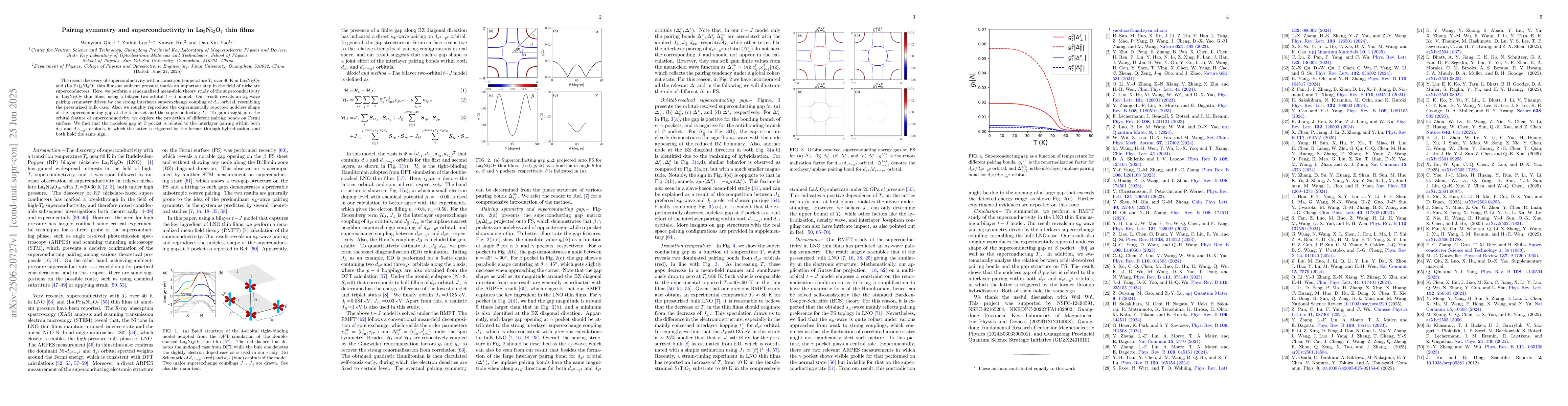 Thumbnail for Pairing symmetry and superconductivity in La$_3$Ni$_2$O$_7$ thin films