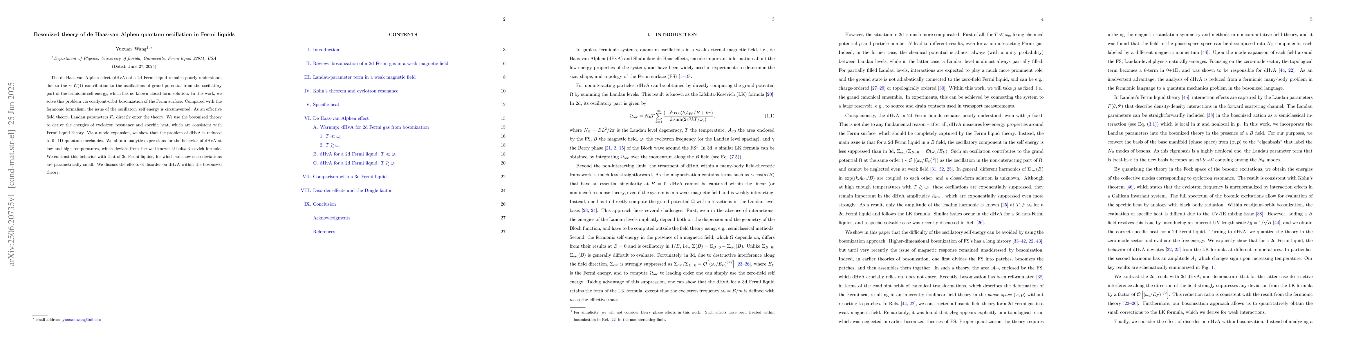 Thumbnail for Bosonized theory of de Haas-van Alphen quantum oscillation in Fermi
  liquids