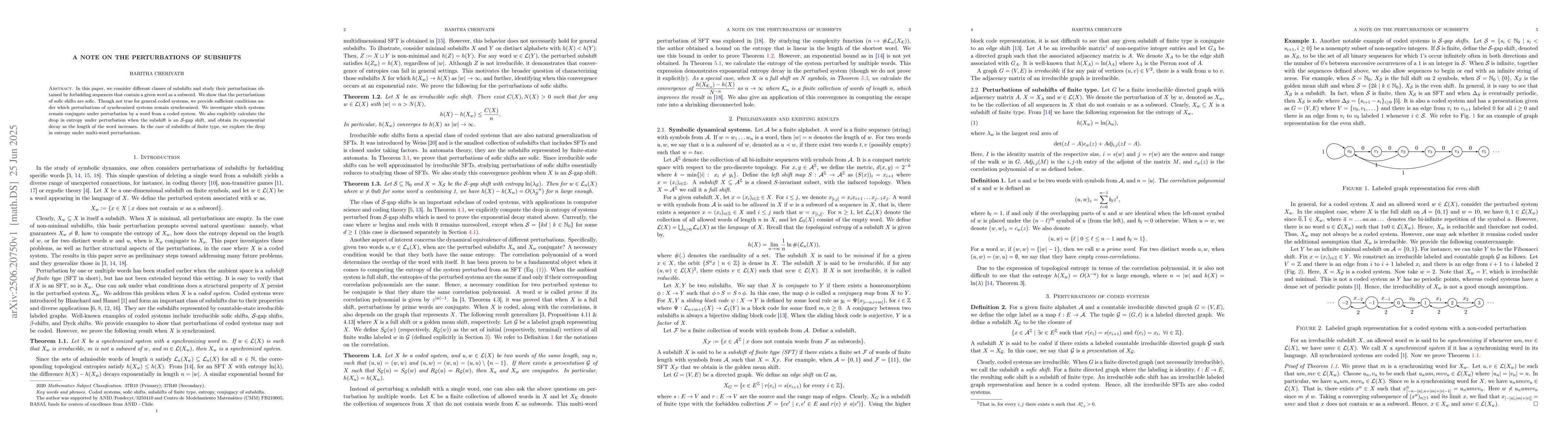 Thumbnail for A note on the perturbations of subshifts