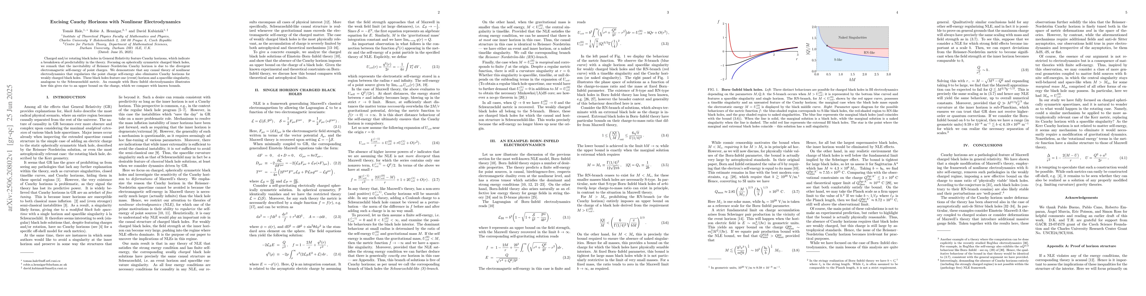 Thumbnail for Excising Cauchy Horizons with Nonlinear Electrodynamics