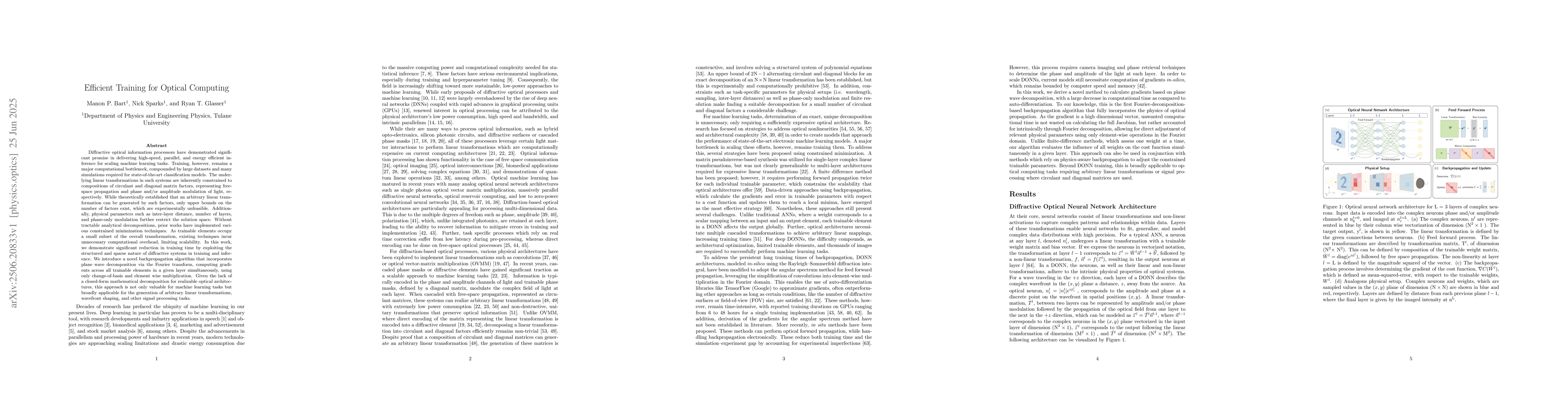 Thumbnail for Efficient Training for Optical Computing