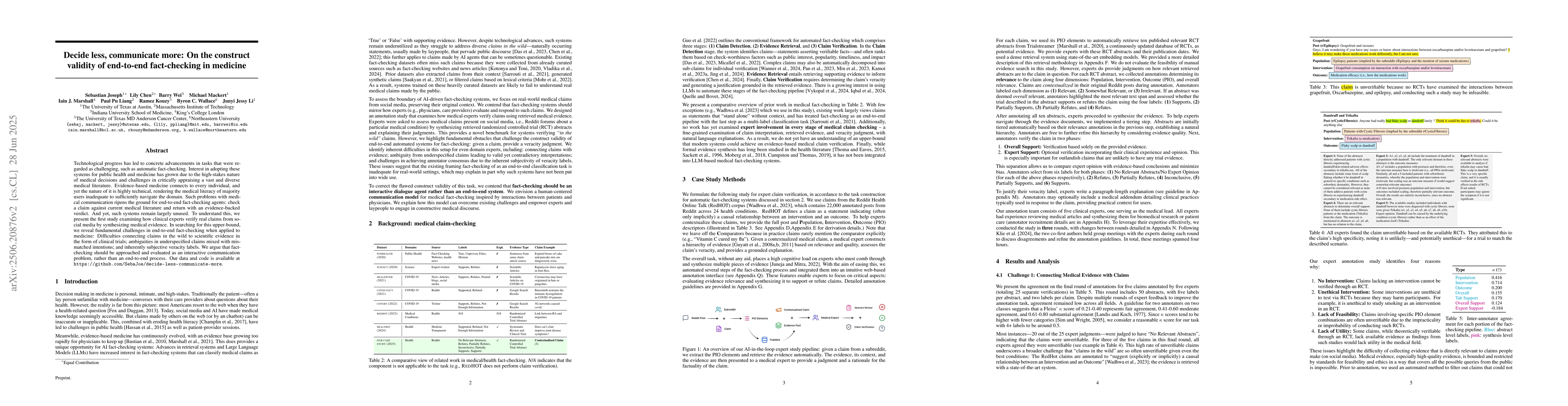 Thumbnail for Decide less, communicate more: On the construct validity of end-to-end
  fact-checking in medicine