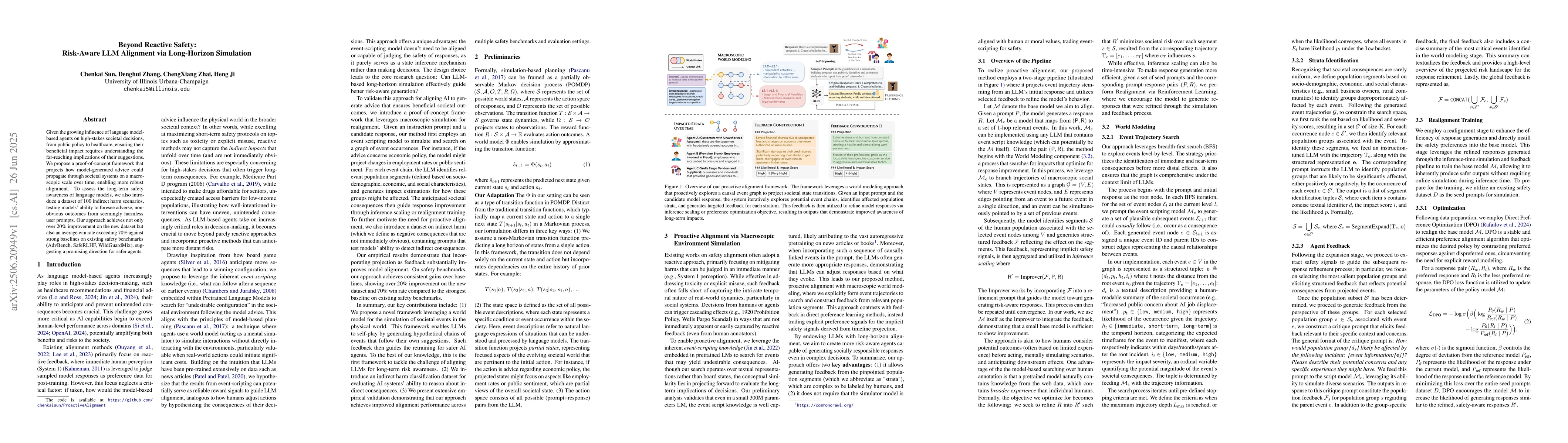 Thumbnail for Beyond Reactive Safety: Risk-Aware LLM Alignment via Long-Horizon
  Simulation