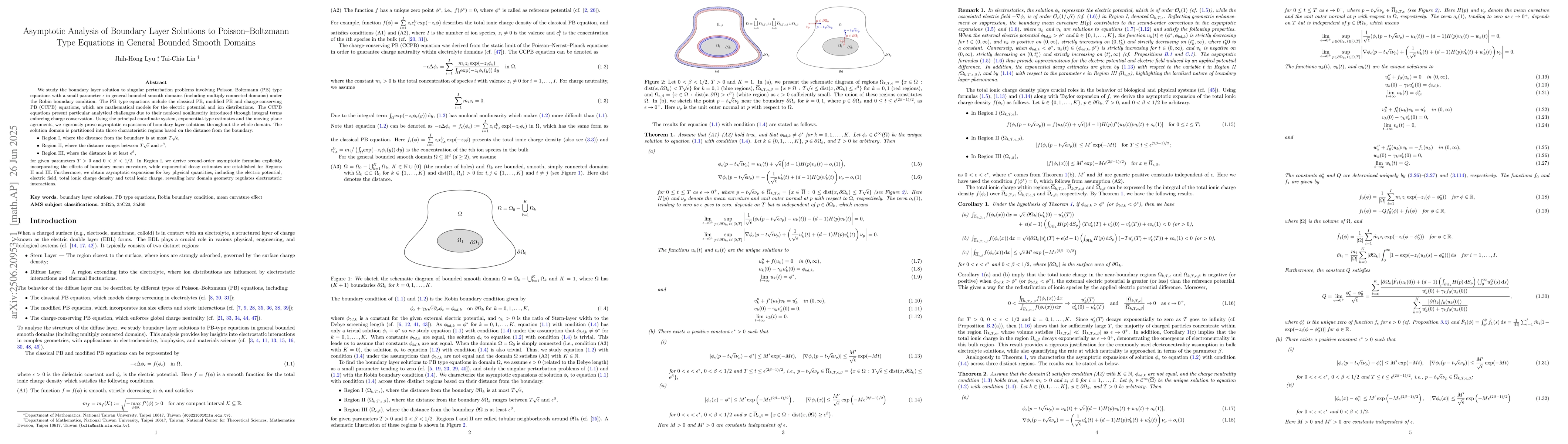 Thumbnail for Asymptotic Analysis of Boundary Layer Solutions to Poisson-Boltzmann
  Type Equations in General Bounded Smooth Domains