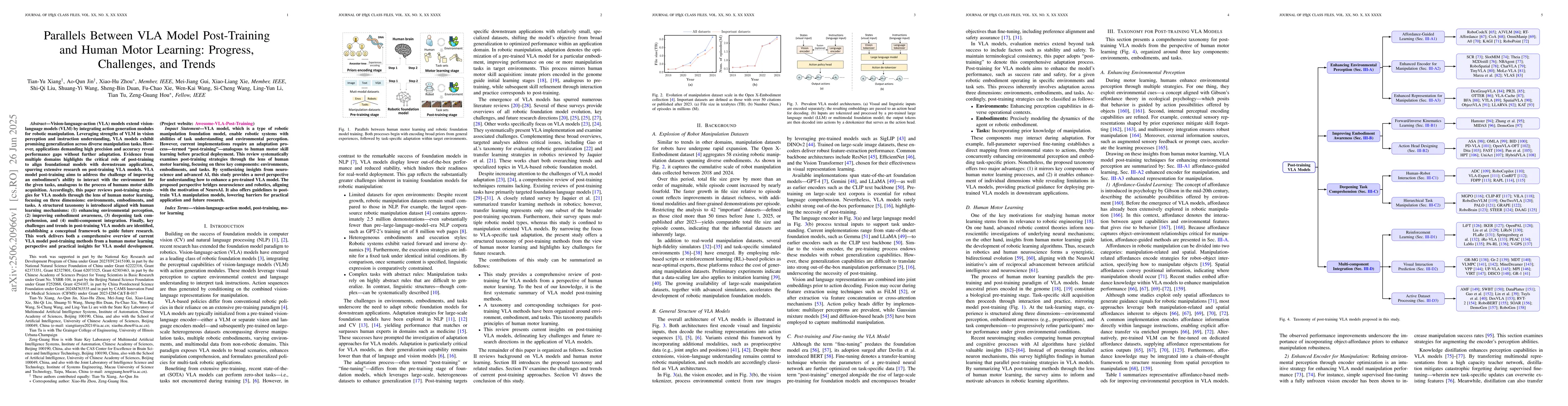 Thumbnail for Parallels Between VLA Model Post-Training and Human Motor Learning:
  Progress, Challenges, and Trends