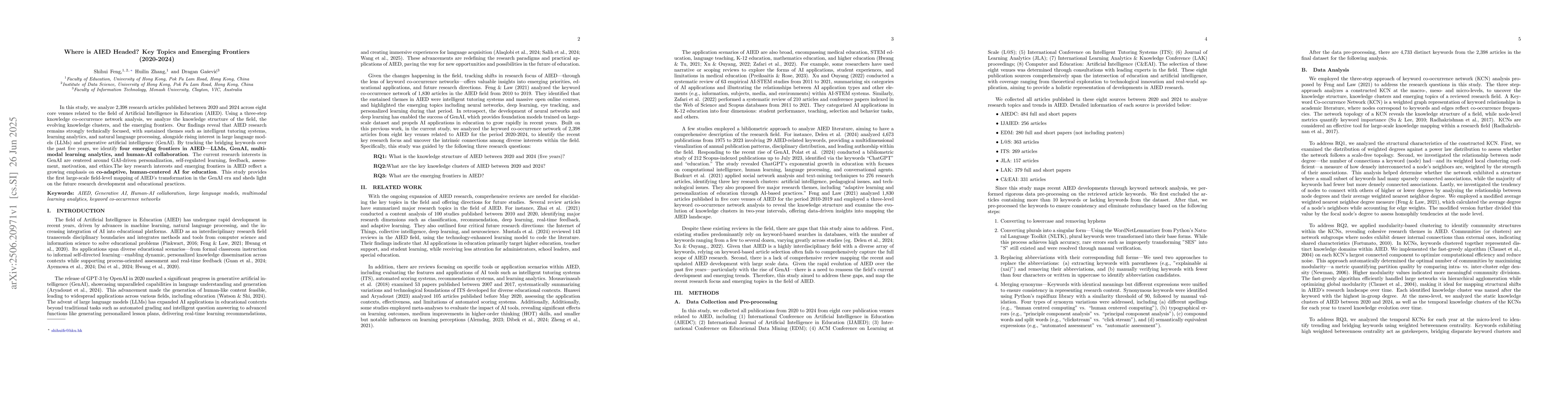 Thumbnail for Where is AIED Headed? Key Topics and Emerging Frontiers (2020-2024)