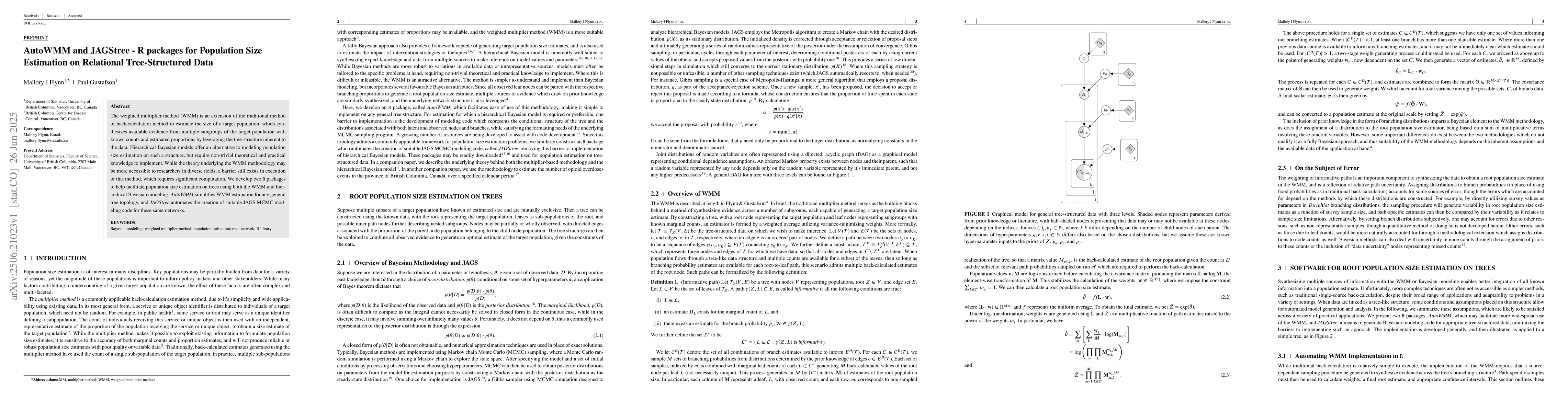 Thumbnail for AutoWMM and JAGStree -- R packages for Population Size Estimation on
  Relational Tree-Structured Data