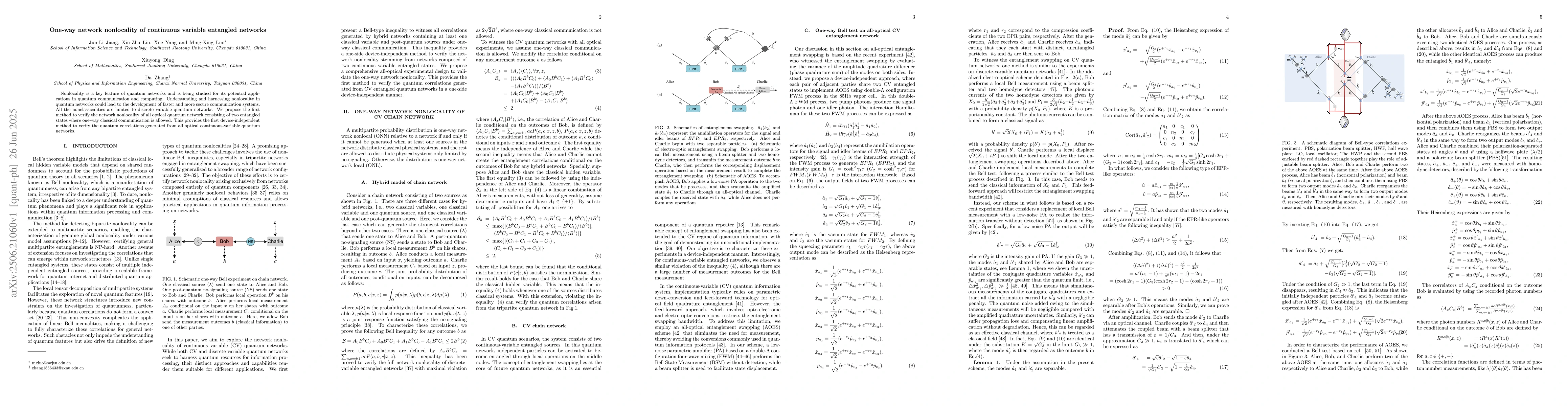 Thumbnail for One-way network nonlocality of continuous variable entangled networks