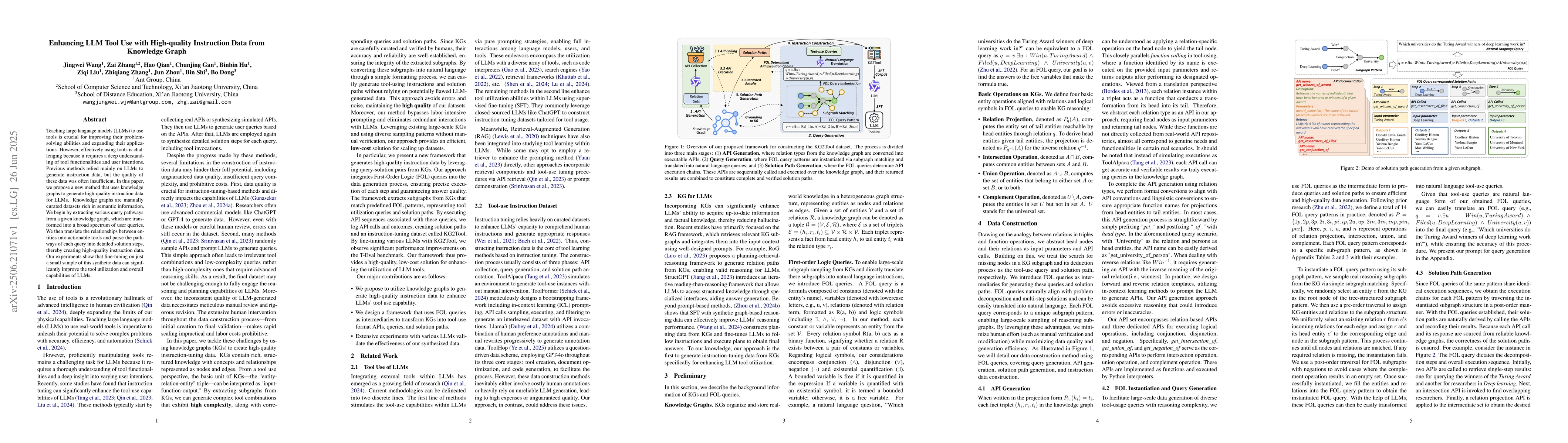 Thumbnail for Enhancing LLM Tool Use with High-quality Instruction Data from Knowledge
  Graph
